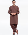 Men's Chocolate Brown Kurta Shalwar - EMTKS5-41158