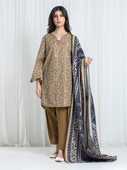 Printed Khaddar Suit - EWU6A3-37051-3P