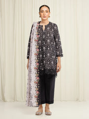 Unstitched Zari Lawn Suit - EWU6M6-048-3P