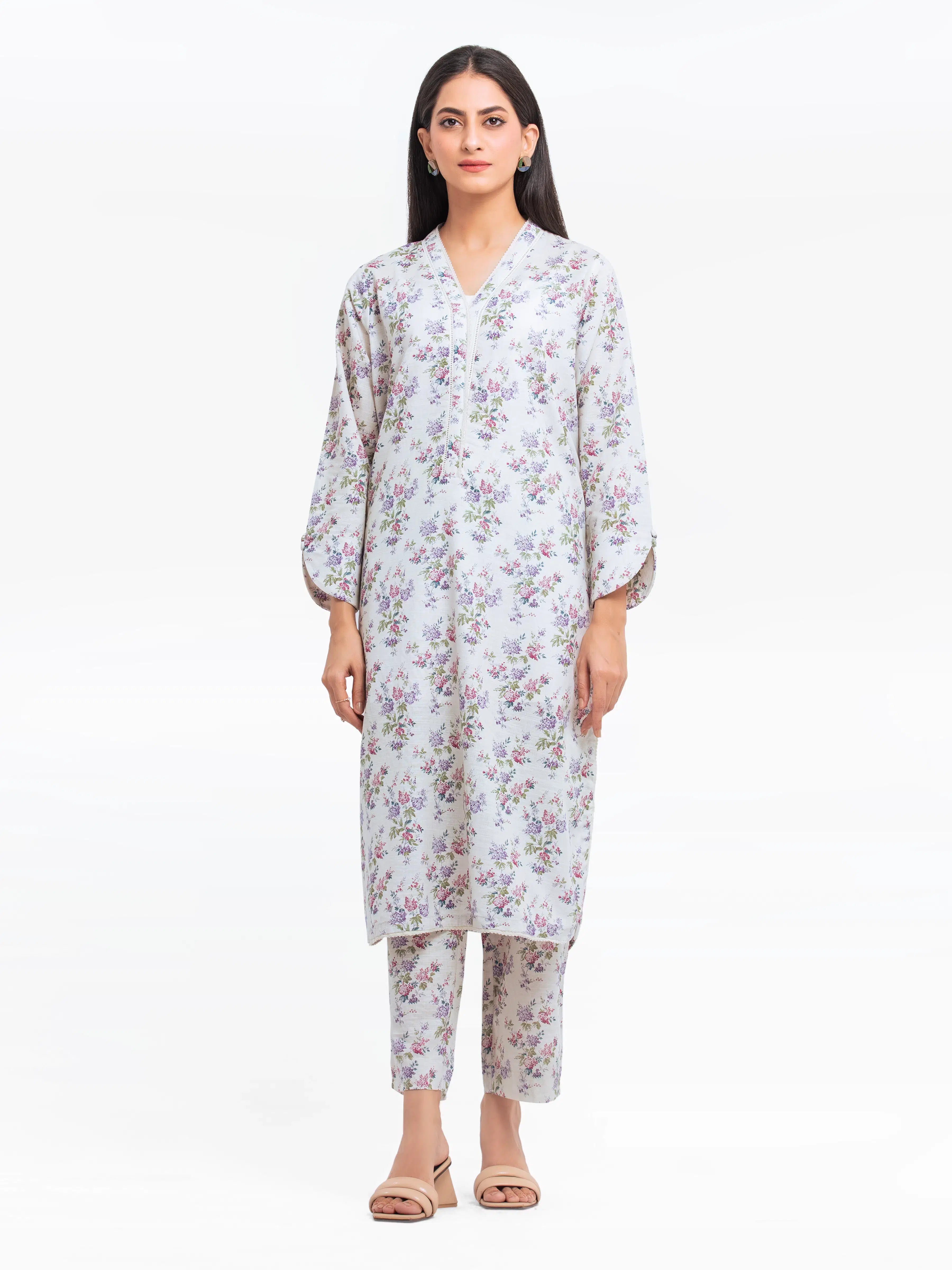 Pret 2Pc Printed Khaddar Shirt Trouser - EWTKP24-81528ST