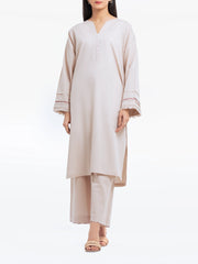 Pret 2Pc Solid Khaddar Shirt Trouser - EWTKS24-81399ST