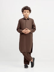 Boy's Dark Olive Kurta Shalwar - EBTKS5-4076