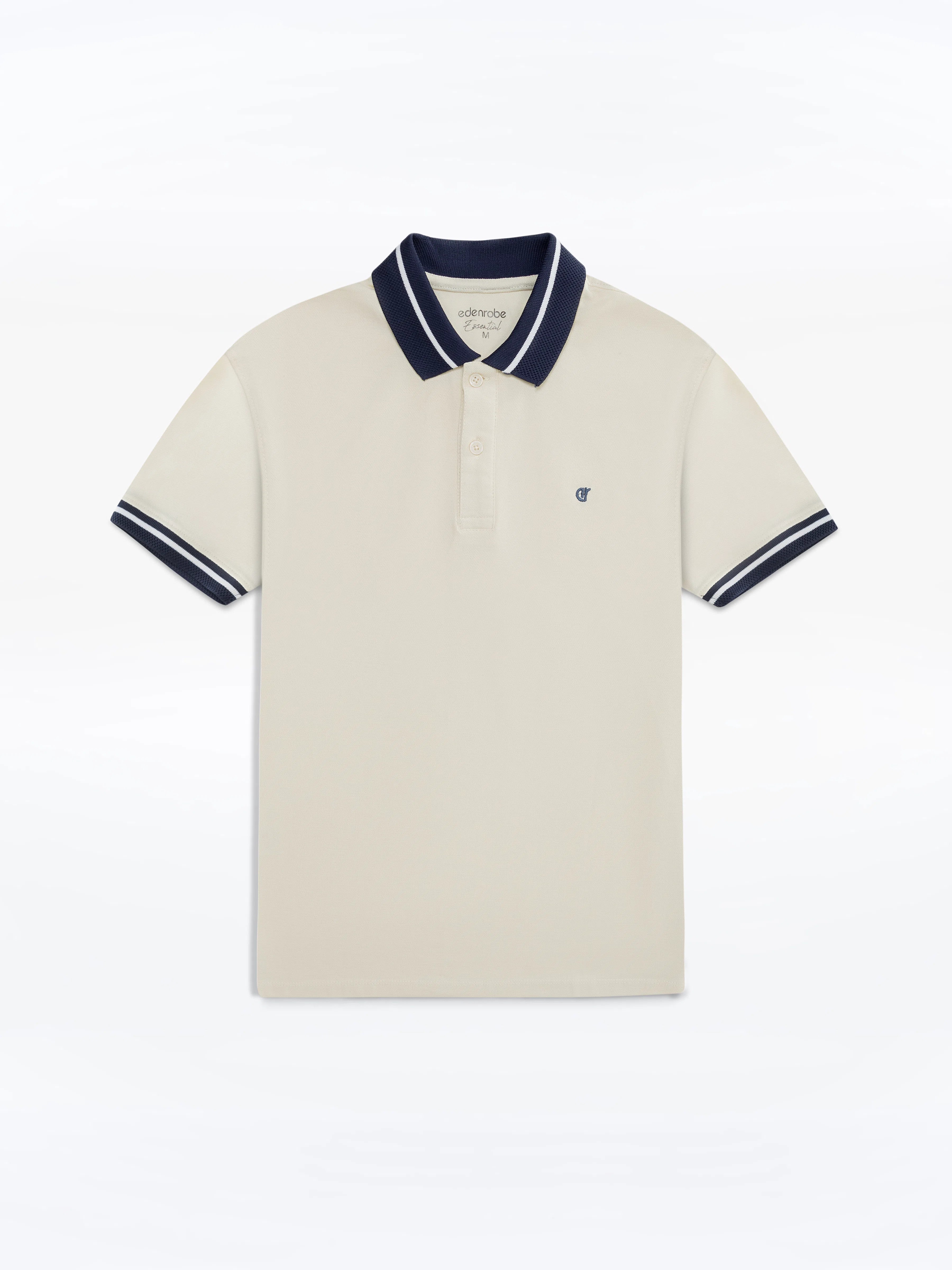 Men's Cream Polo Shirt - EMTPS5-041