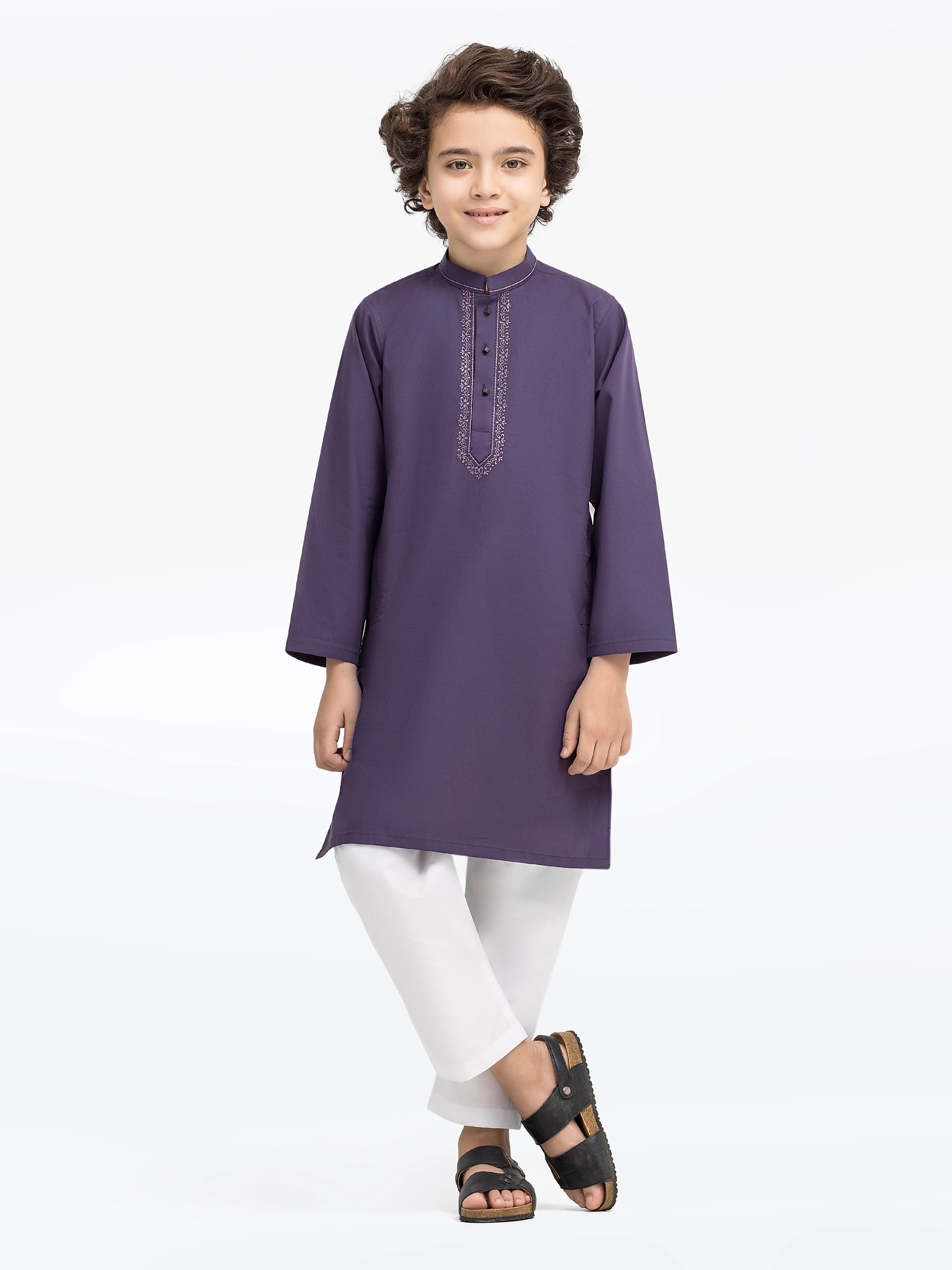 Boy's Purple Kurta - EBTK5-4014