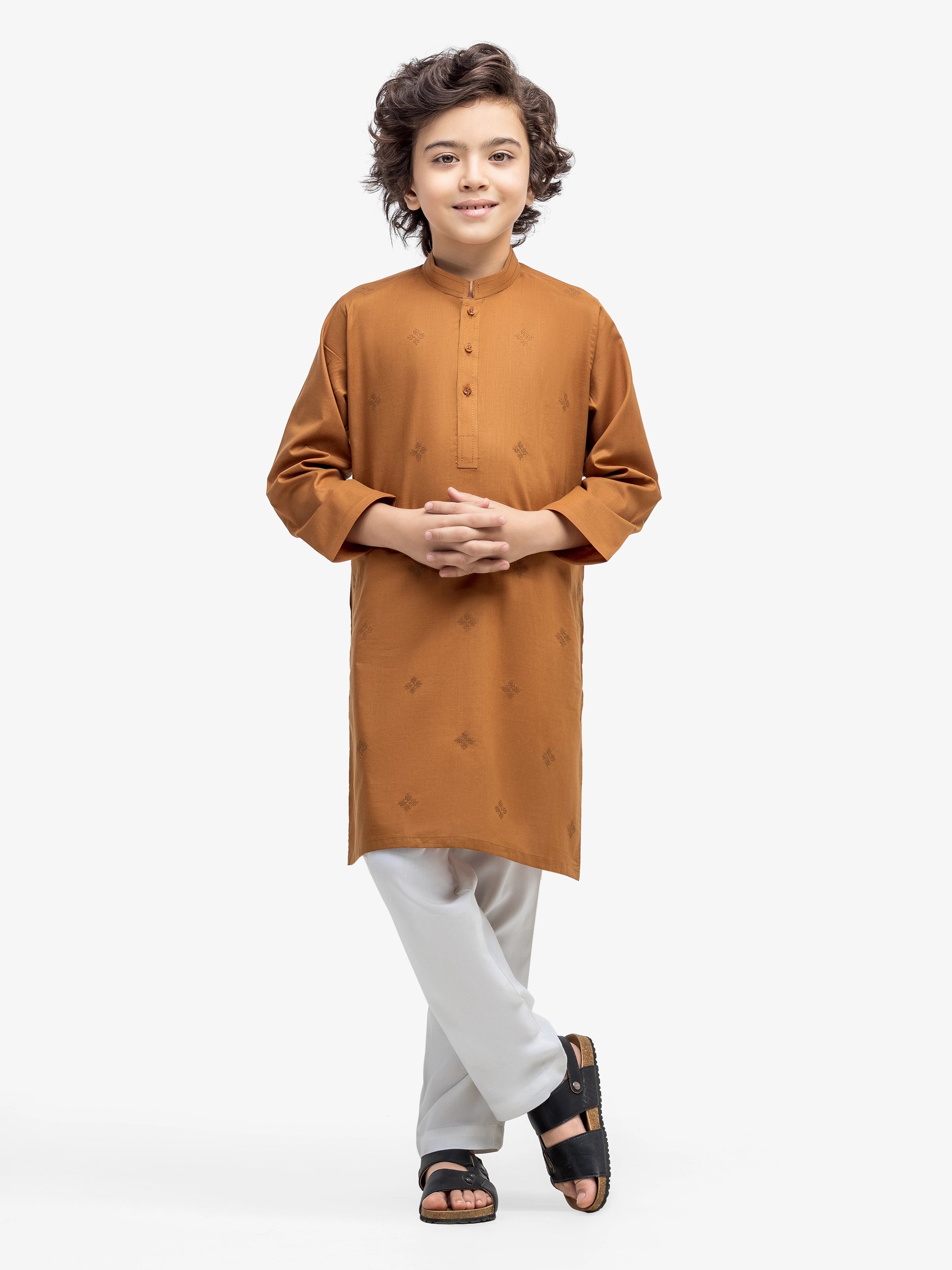 Boy's Mustard Kurta - EBTK25-3995