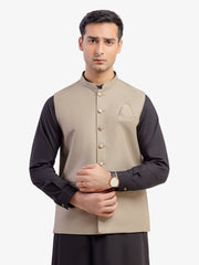 Men's Khaki Waist Coat - EMTWCP5-35972