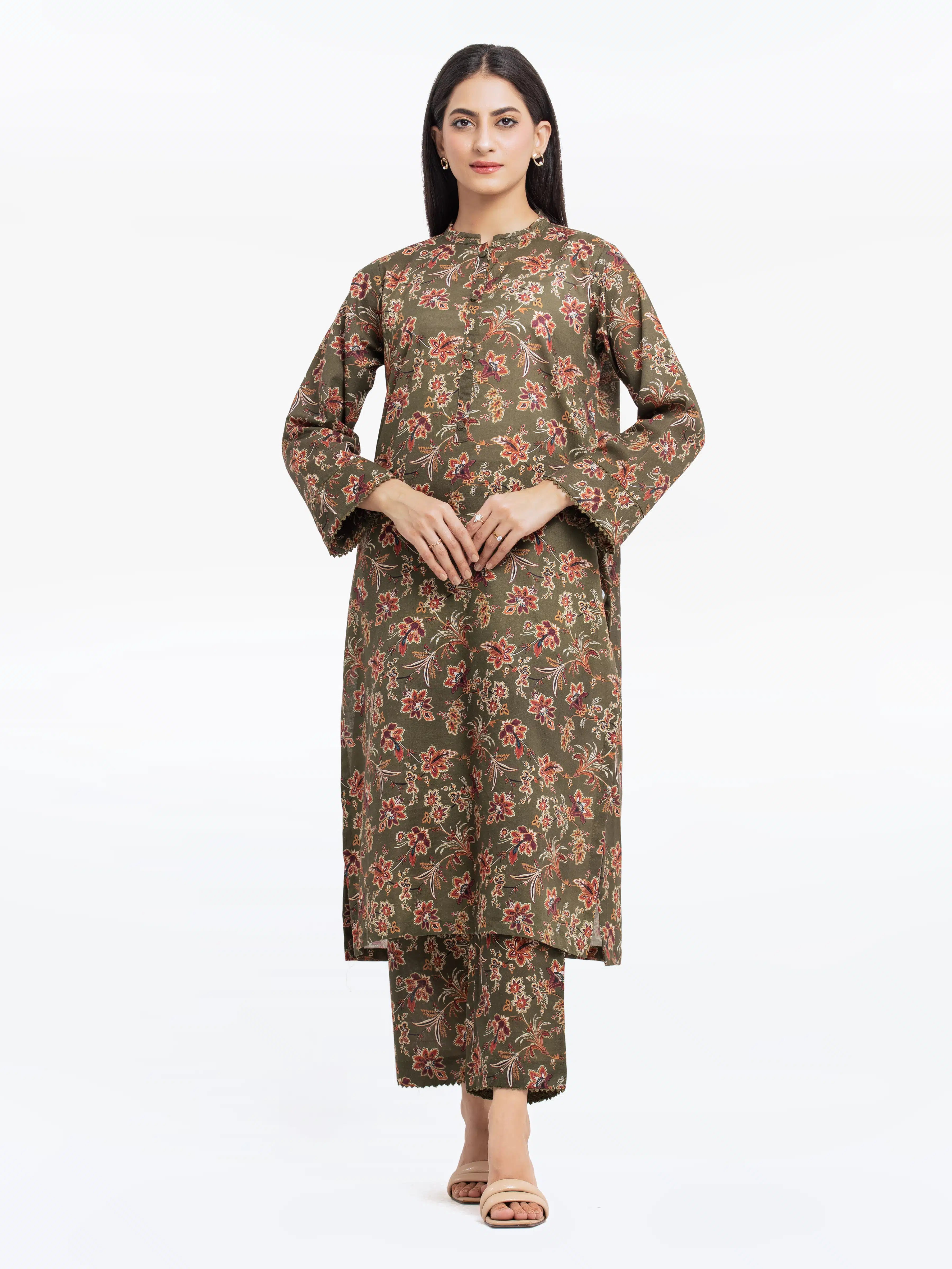 Pret 2Pc Printed Khaddar Shirt Trouser - EWTKP24-81521ST