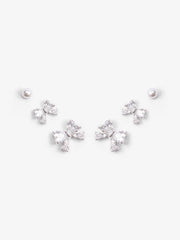 Petal Cluster Silver Stud Set - EAWE5-107