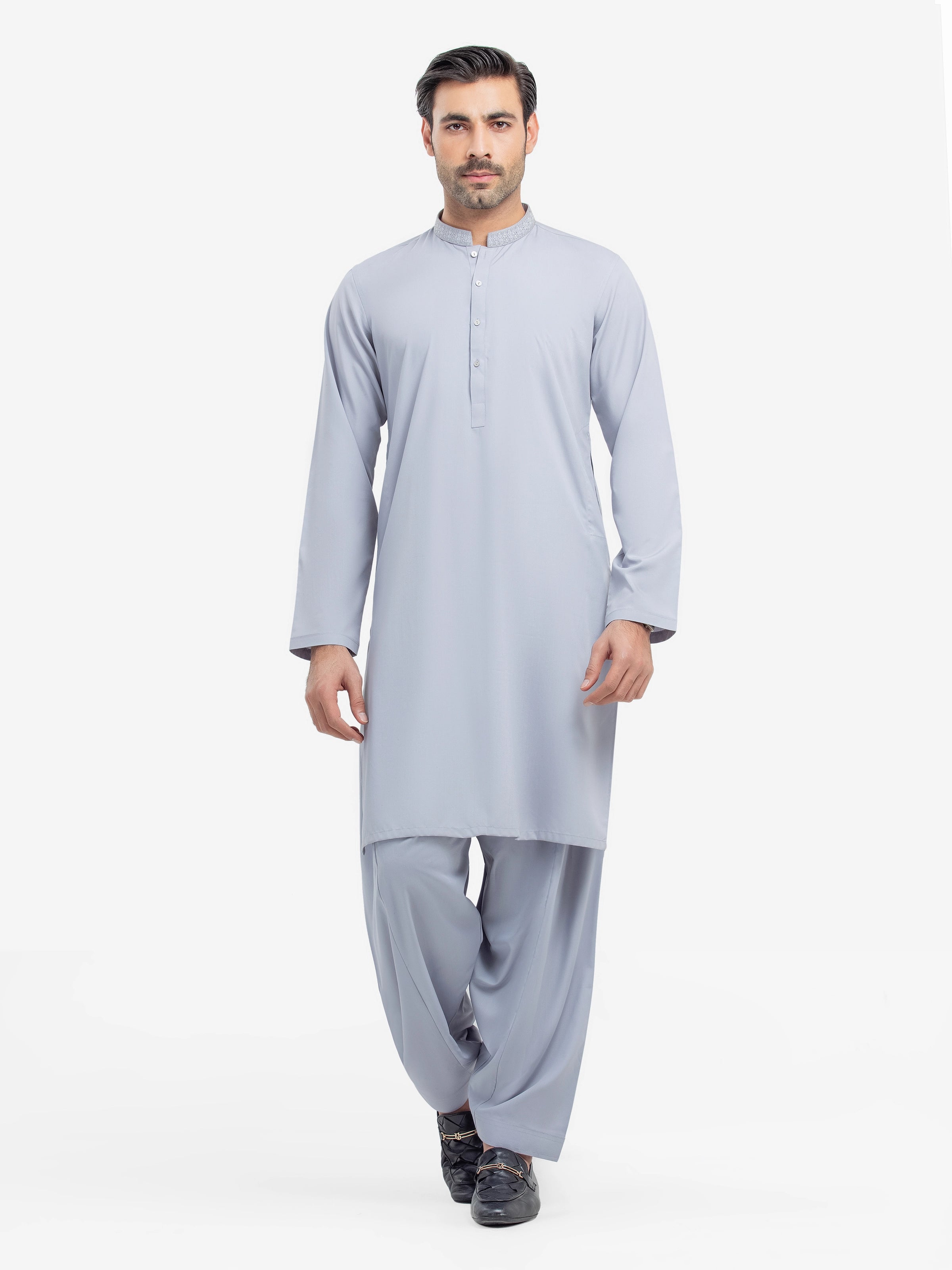 Men's Ice Grey Kurta Shalwar - EMTKS25S-41155