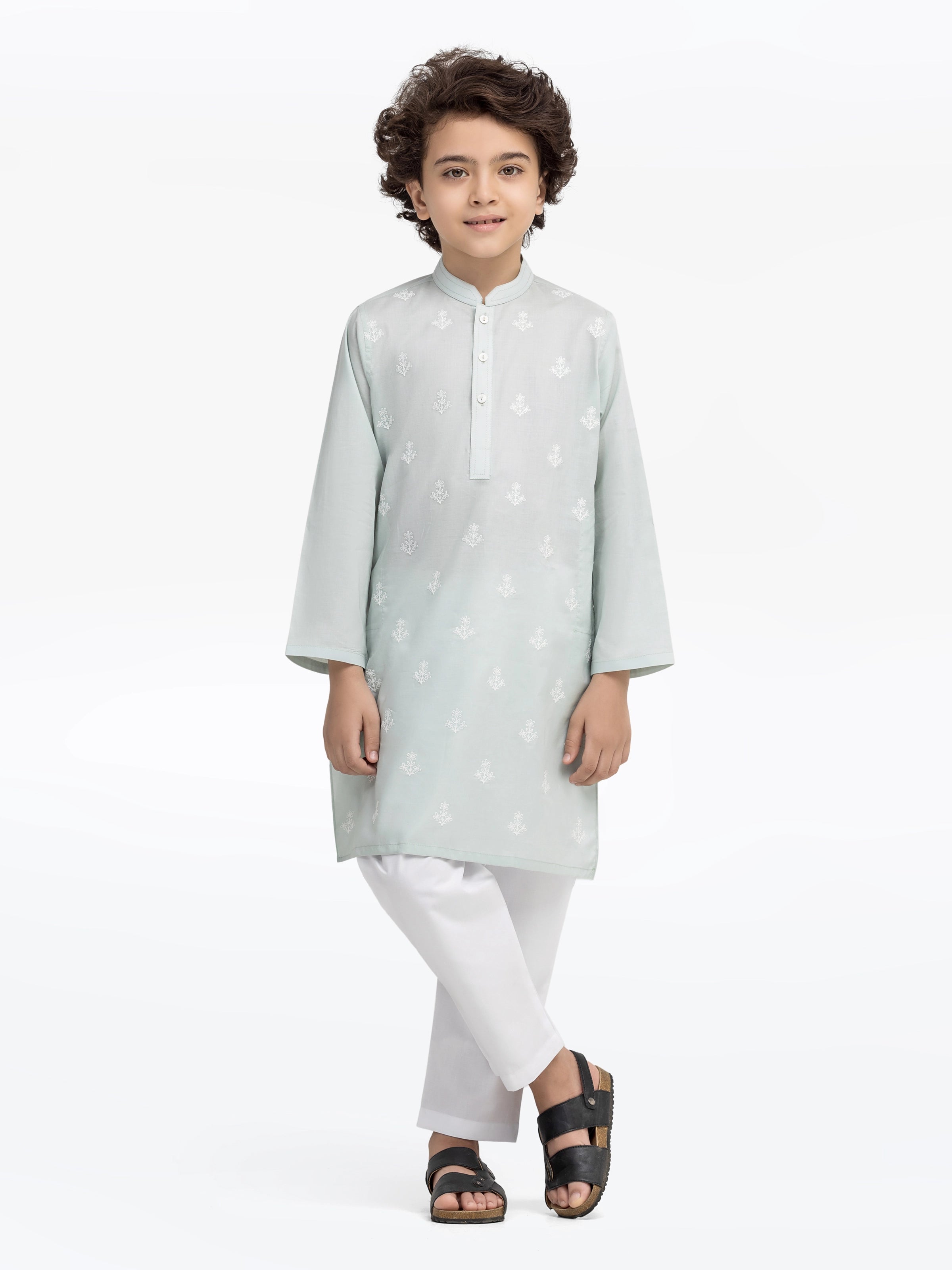 Boy's Mist Green Kurta - EBTK25-3994