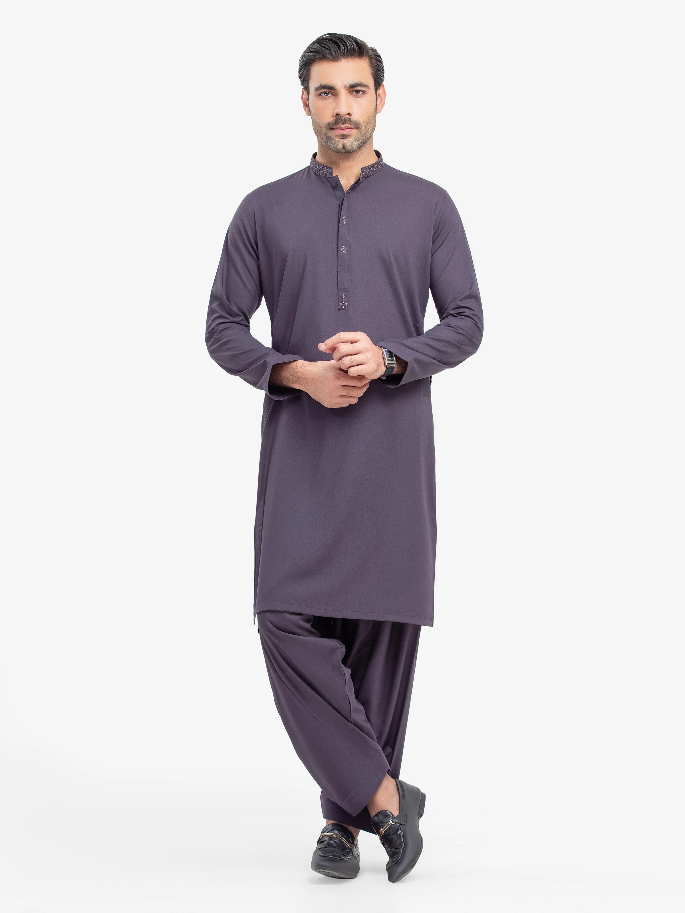 Men's Purple Kurta Shalwar - EMTKS5-41159