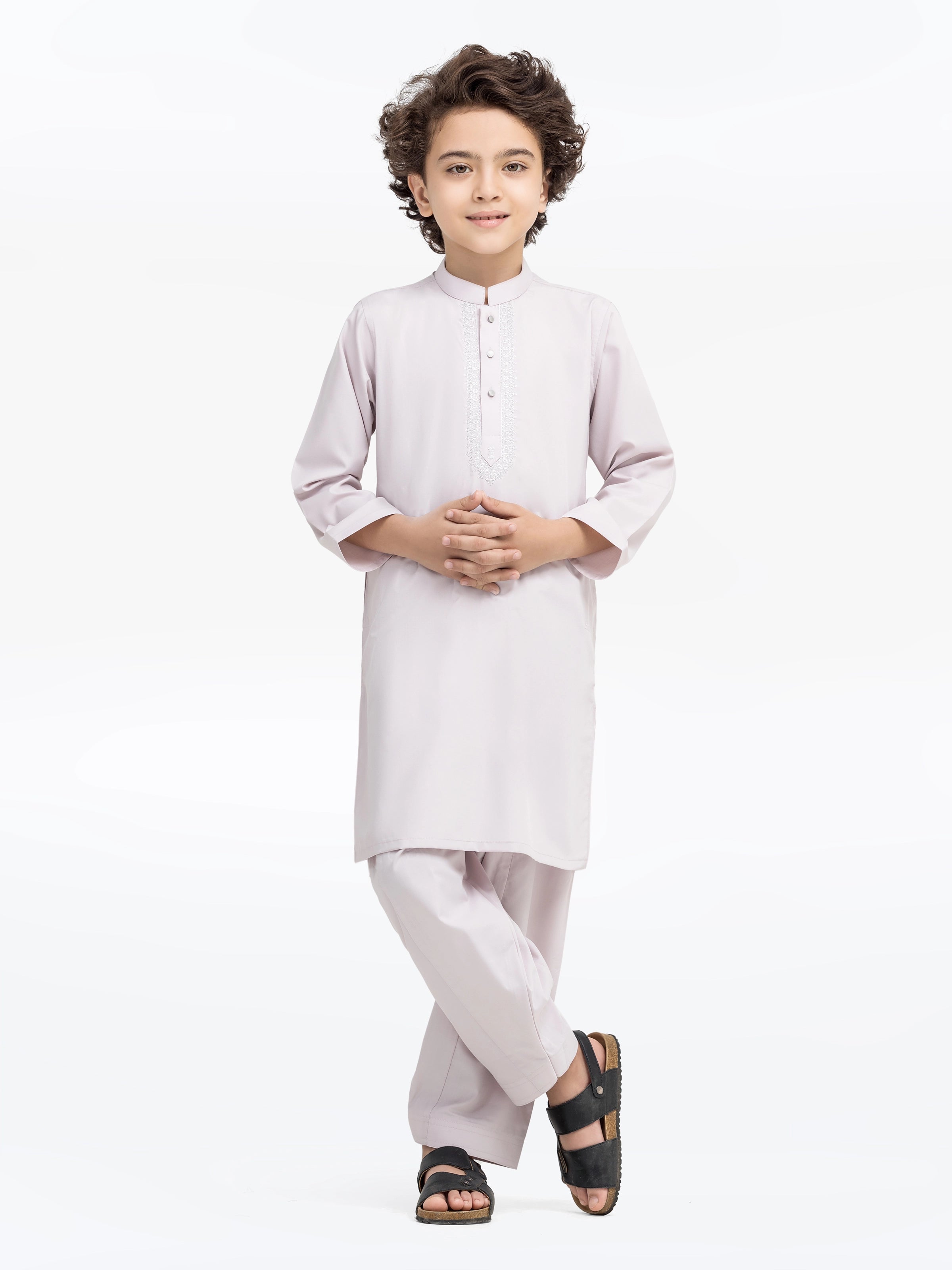 Boy's Light Pink Kurta Shalwar - EBTKS5-4015