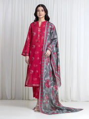 Printed Khaddar Suit - EWU6A3-37186-3P