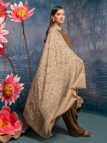 Pashmina Jacquard Zari Shawl - EWMS5-010