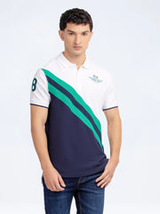 Men's White & Navy Polo Shirt - EMTPS24-046