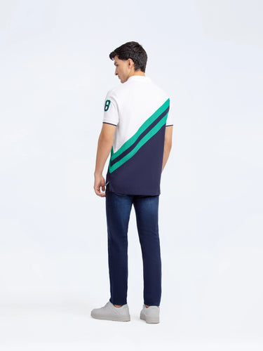 Men's White & Navy Polo Shirt - EMTPS24-046