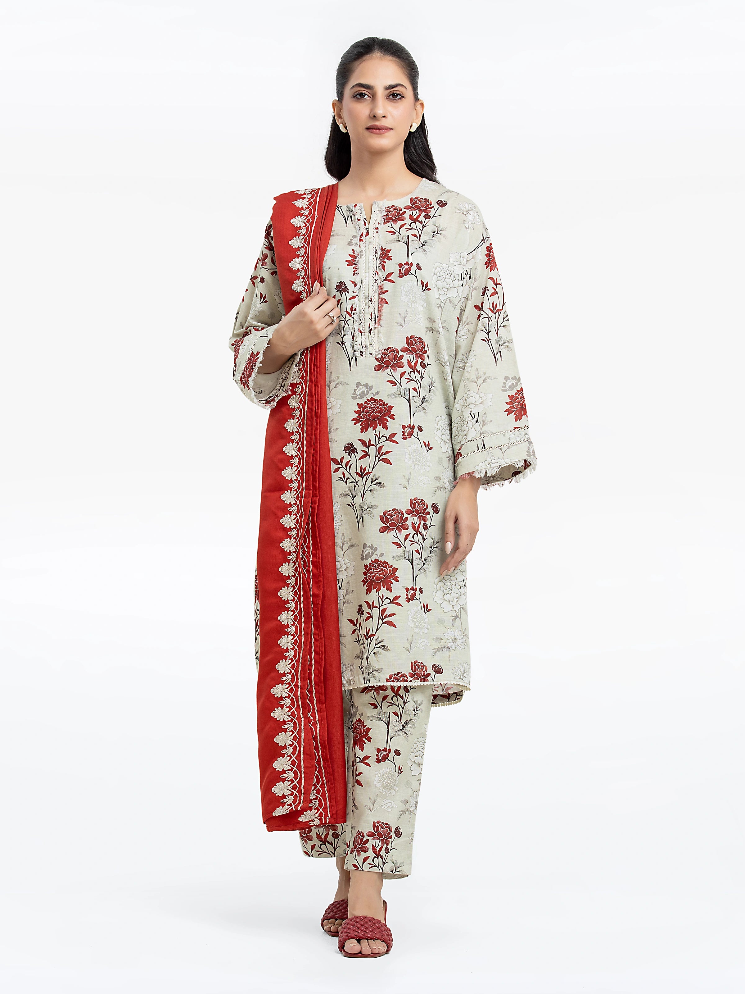 Pret 3Pc Printed Khaddar Suit - EWTKP24-81524-3P