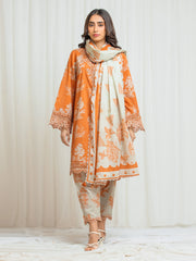 Unstitched Embroidered Lawn Suit - EWU6V1-33015-3P