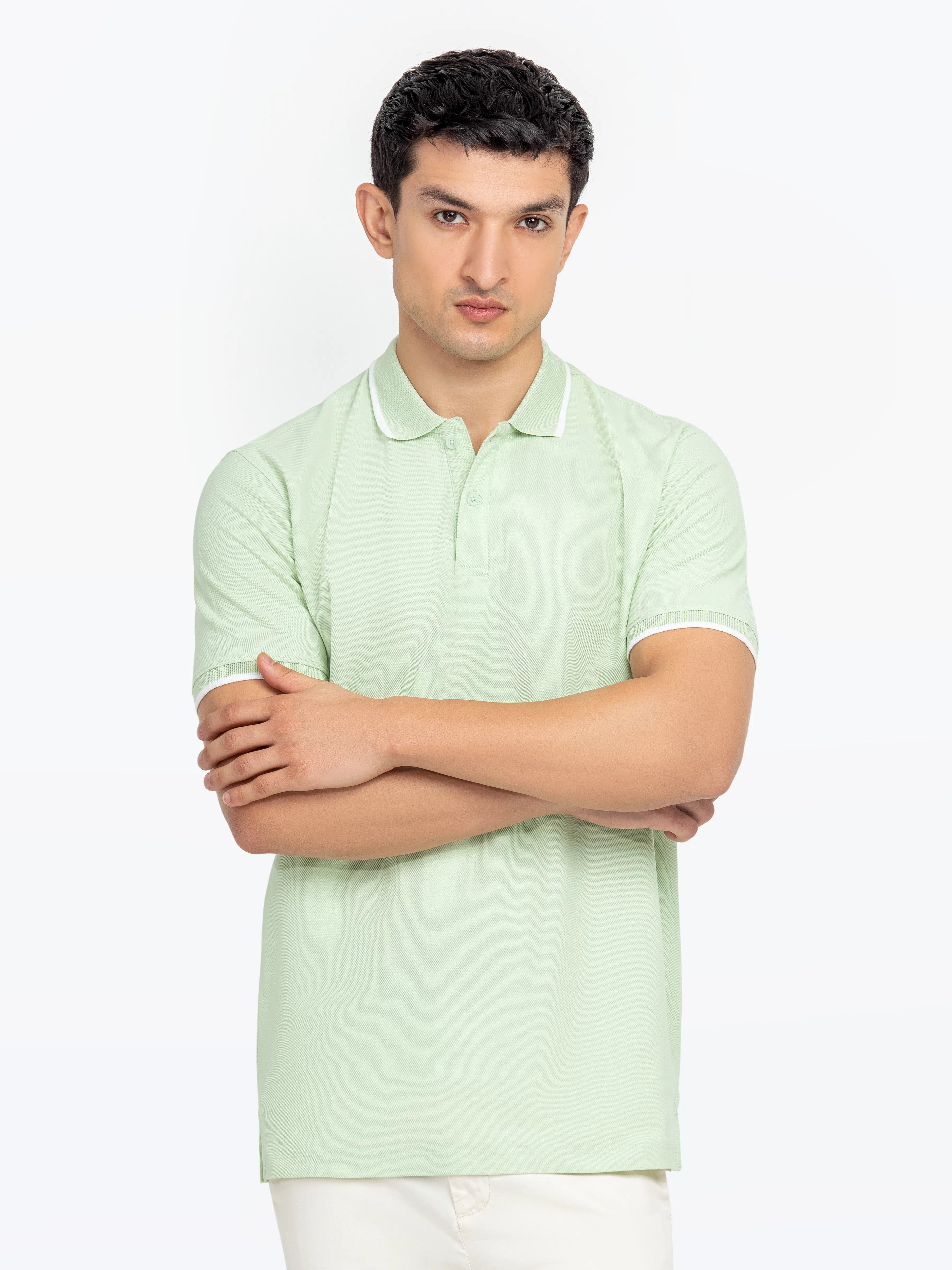 Men's Light Green Polo Shirt - EMTPS5-042