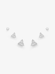 Triangle Bar Silver Drops Earrings - EAWE5-108