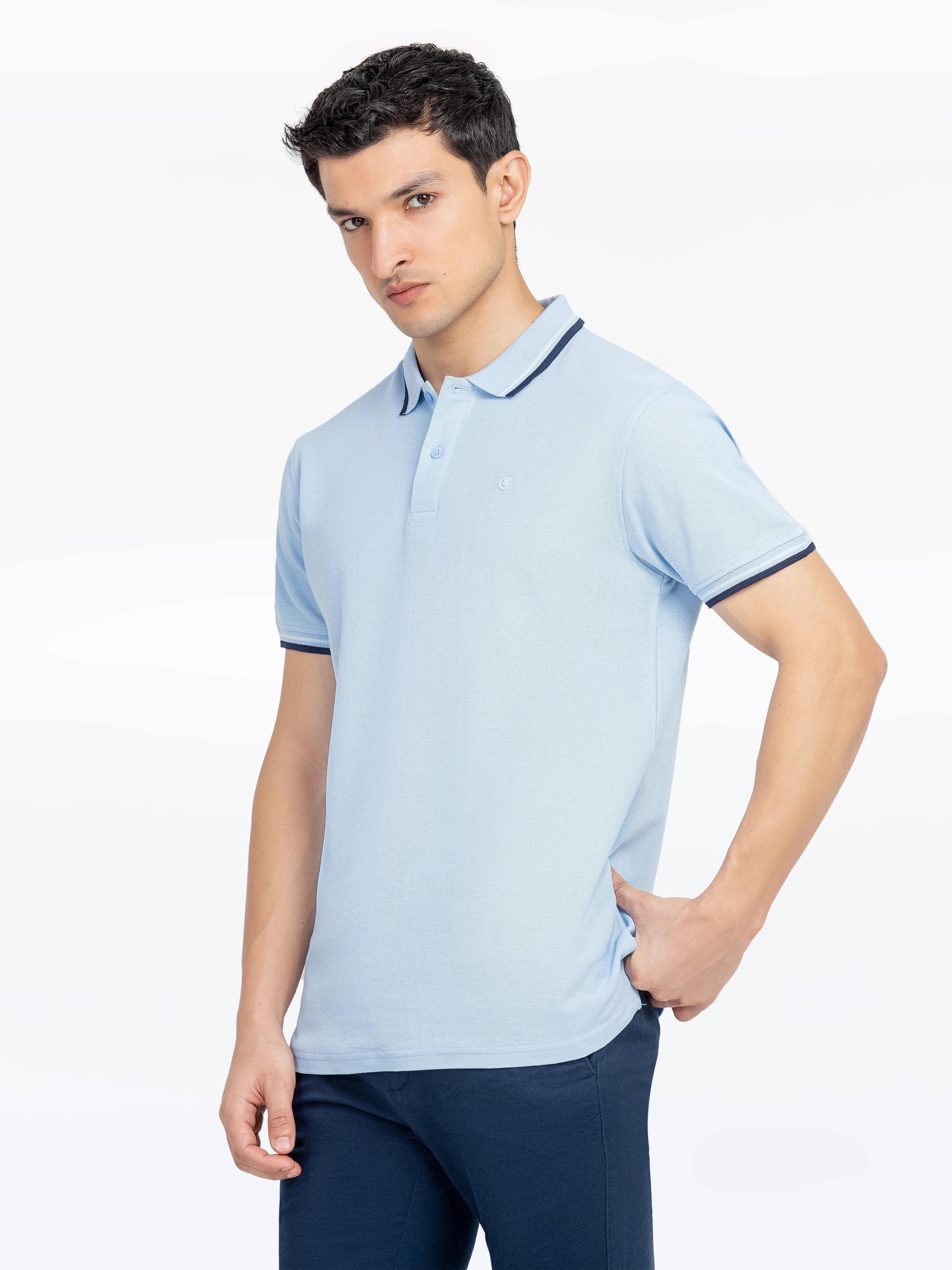 Men's Light Blue Polo Shirt - EMTPS5-073