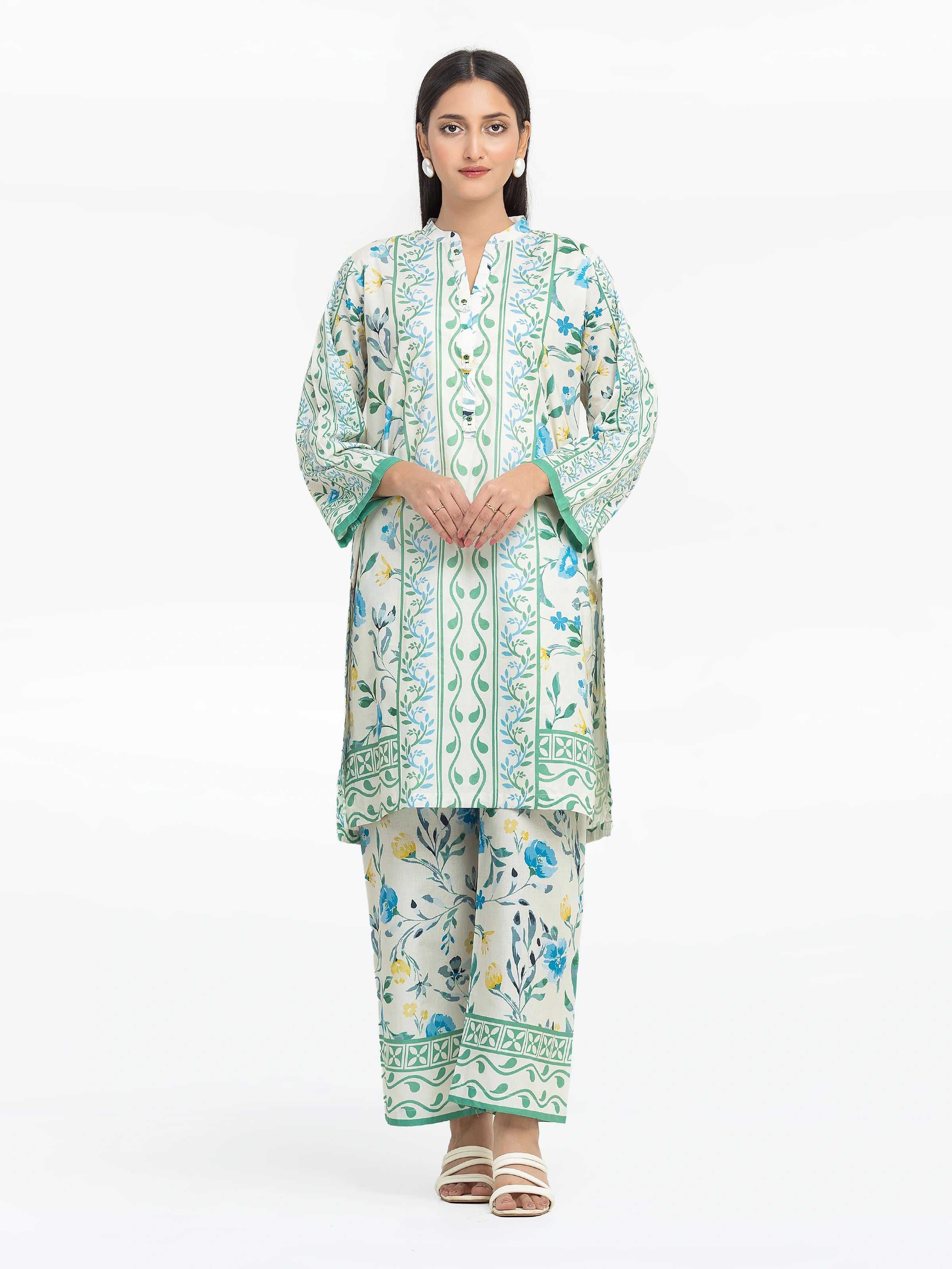 Pret 2Pc Printed Cambric Shirt Trouser - EWTKP5-81646ST