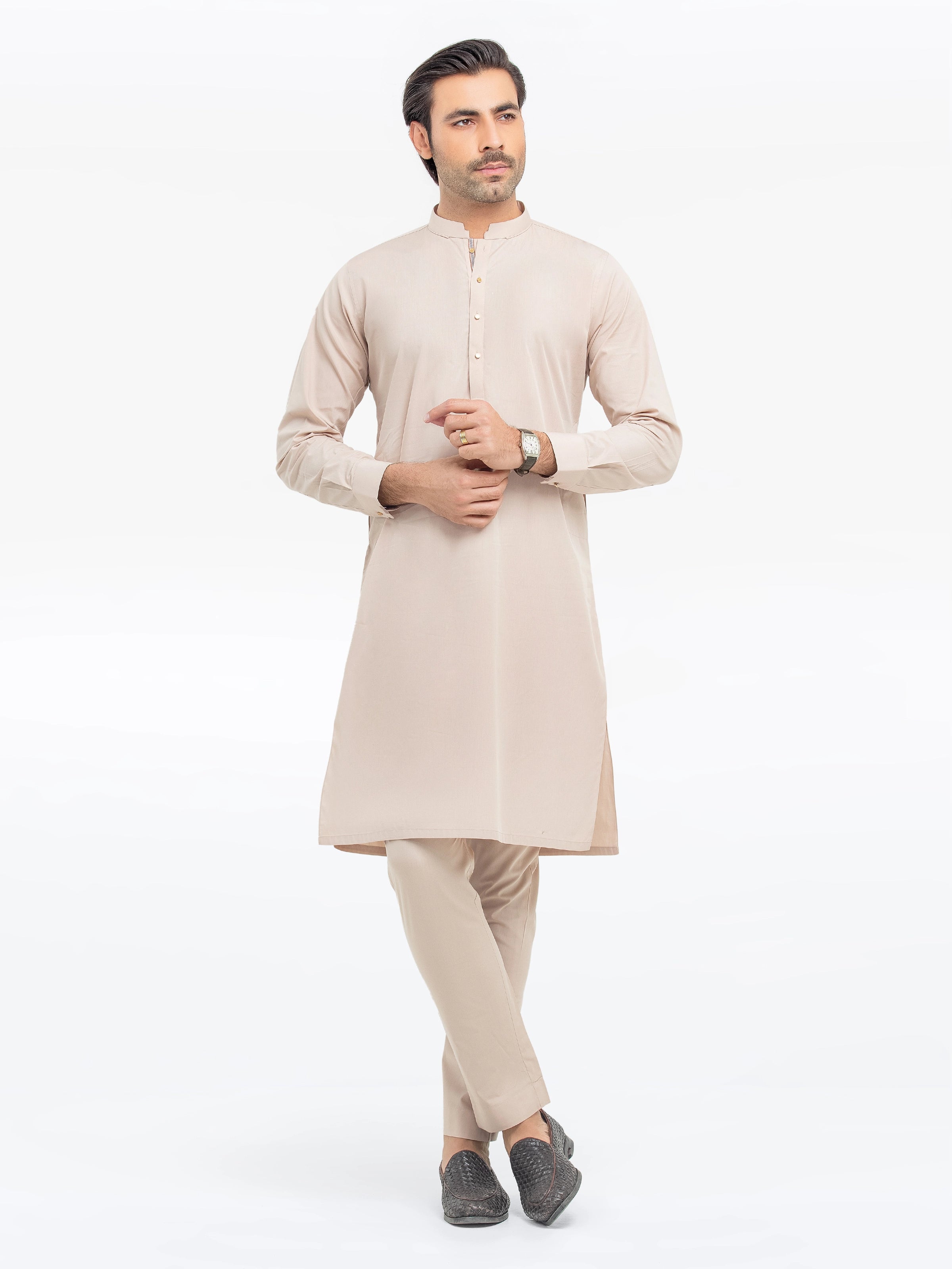 Men's Beige Kurta Pajama - EMTKPT5-054