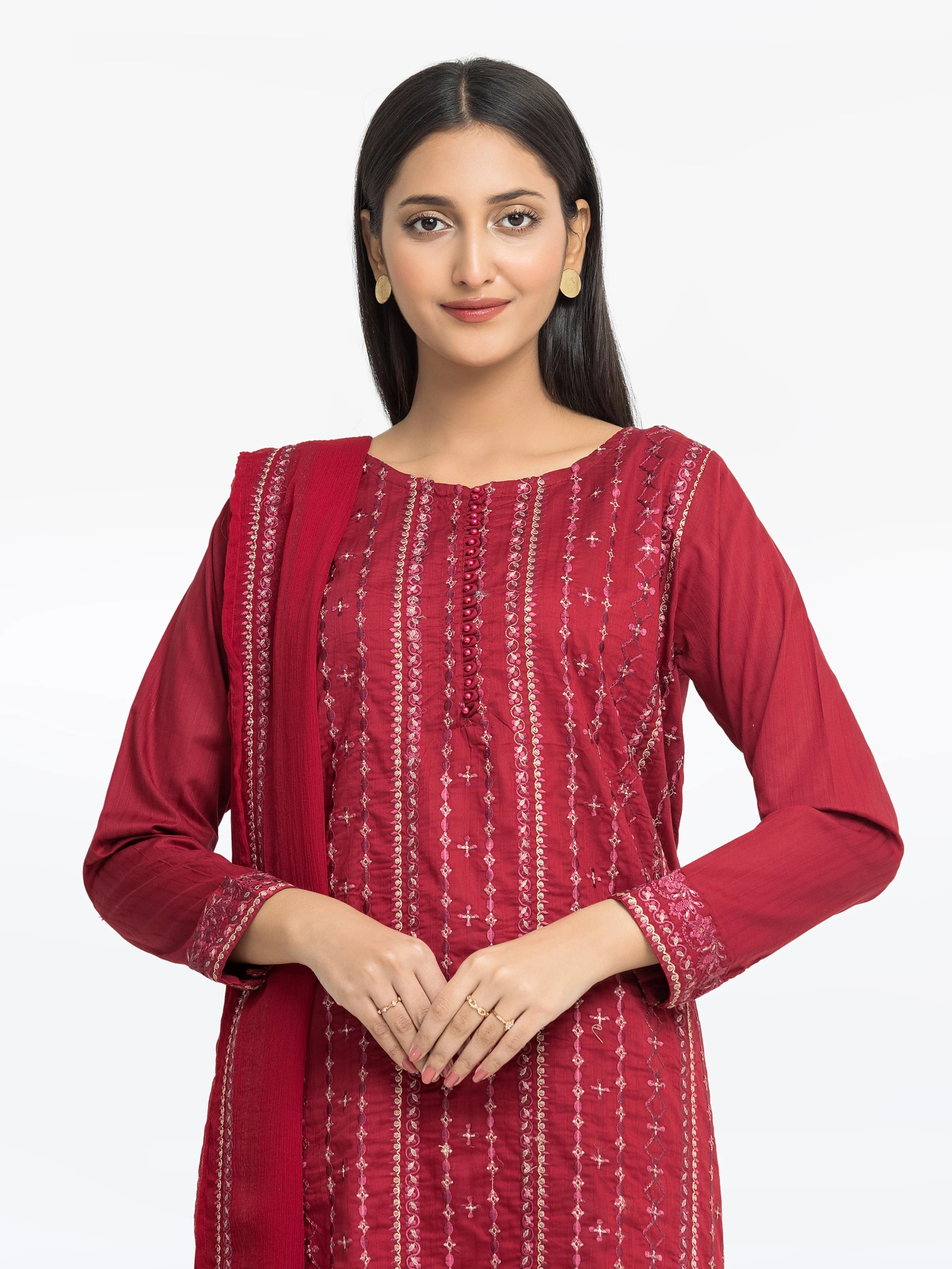 Pret 3Pc Embroidered Dobby Suit - EWTKE24-81333-3P