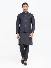 Men's Black Waist Coat Suit - EMTWCS5-009