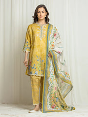 Unstitched Embroidered Lawn Suit - EWU6V1-33007-3P