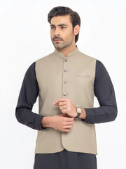 Men's Beige Waist Coat - EMTWCP5-35945