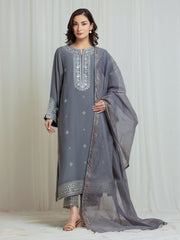 Unstitched Embroidered Silk Suit - EWU6V16-32097-3P