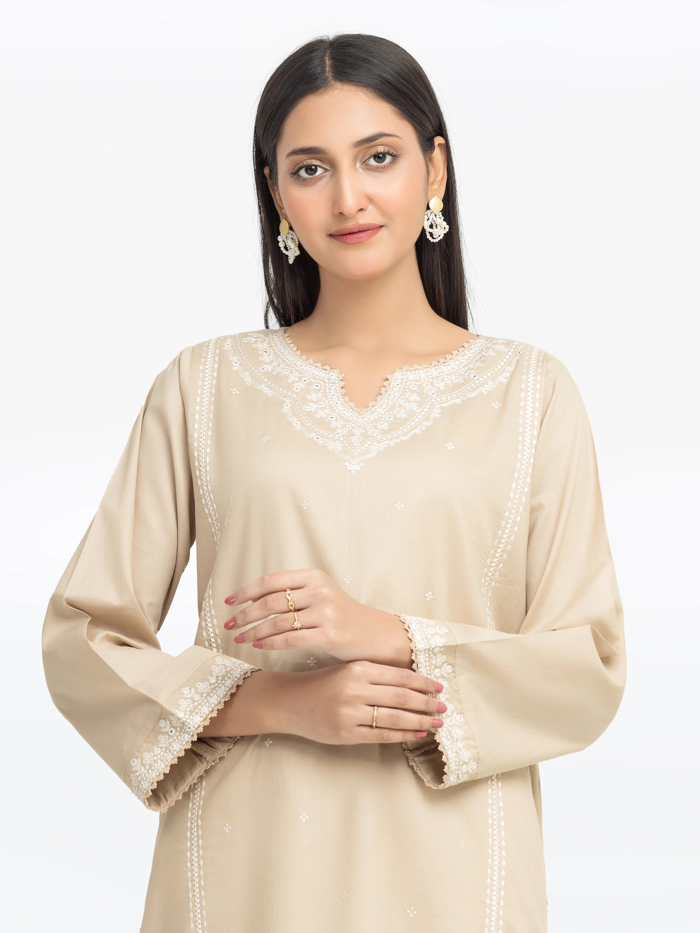 Pret 1Pc Embroidered Cambric Shirt - EWTKE25-81609S