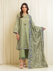 Unstitched  Printed Zari Lawn Suit - EWU6M6-047-3P