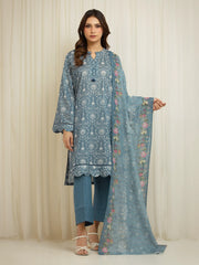 Unstitched  Printed Zari Lawn Suit - EWU6M6-049-3P