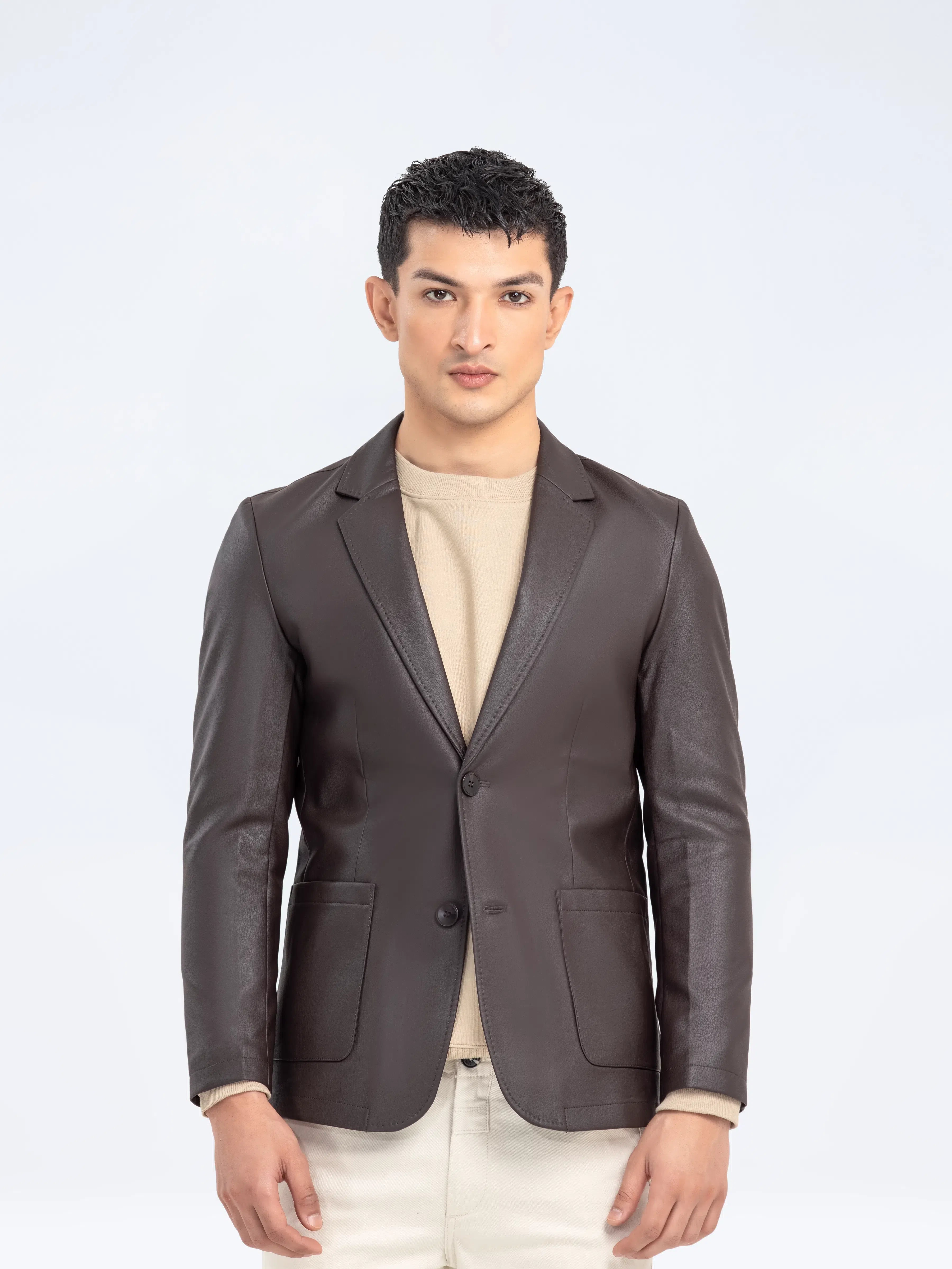 Men's Leatherette Blazer - FMTB24-025