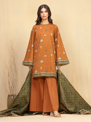 Unstitched Bronze Printed Khaddar 3 Piece - EWU5A3-36010-3P