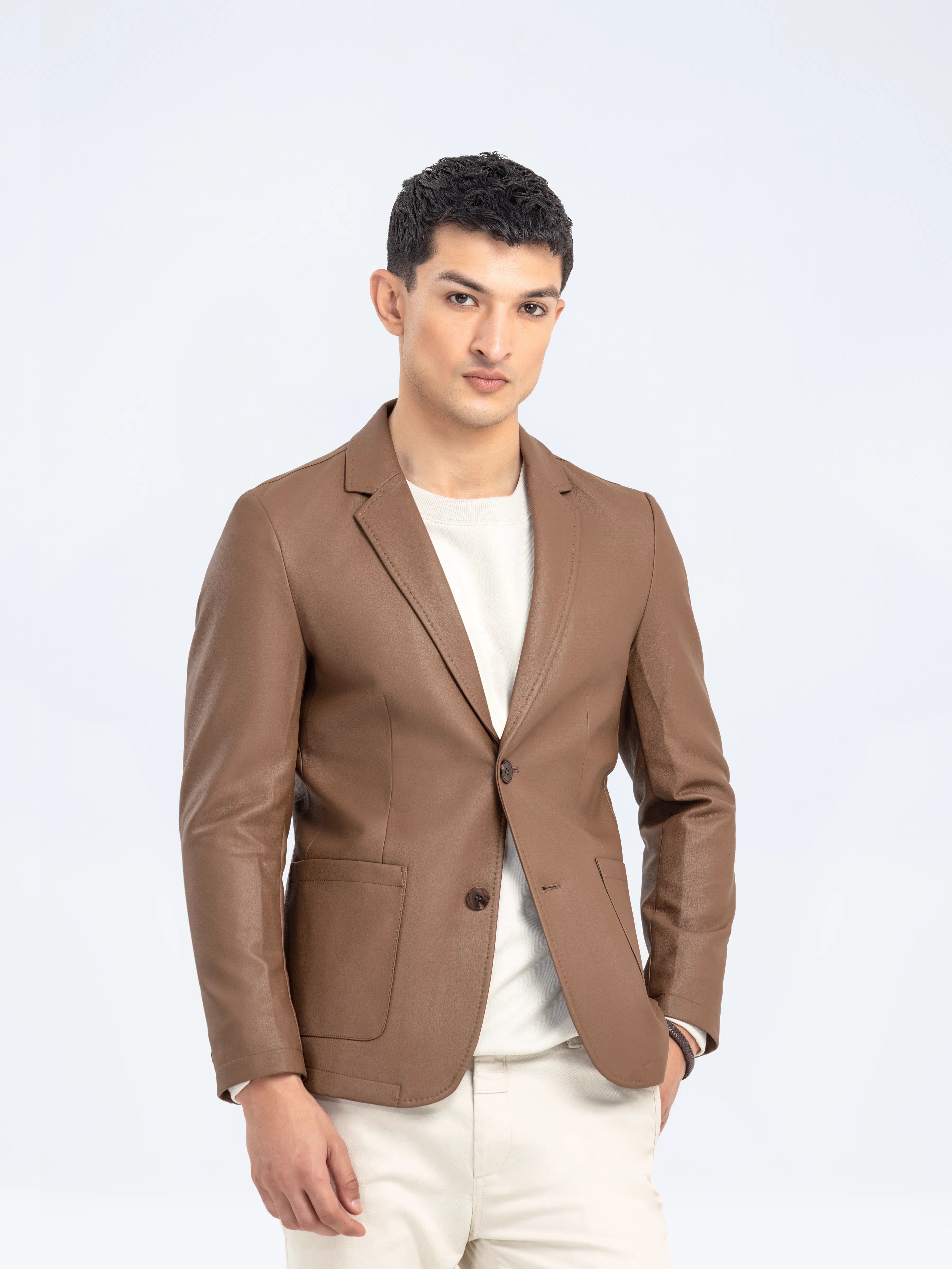 Men's Leatherette Blazer - FMTB24-028