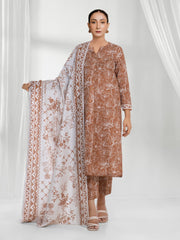Printed Khaddar Suit - EWU6A3-37192-3P