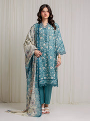 Printed Zari Lawn Suit - EWU6M6-097-3P