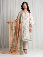 Printed Zari Lawn Suit - EWU6M6-105-3P