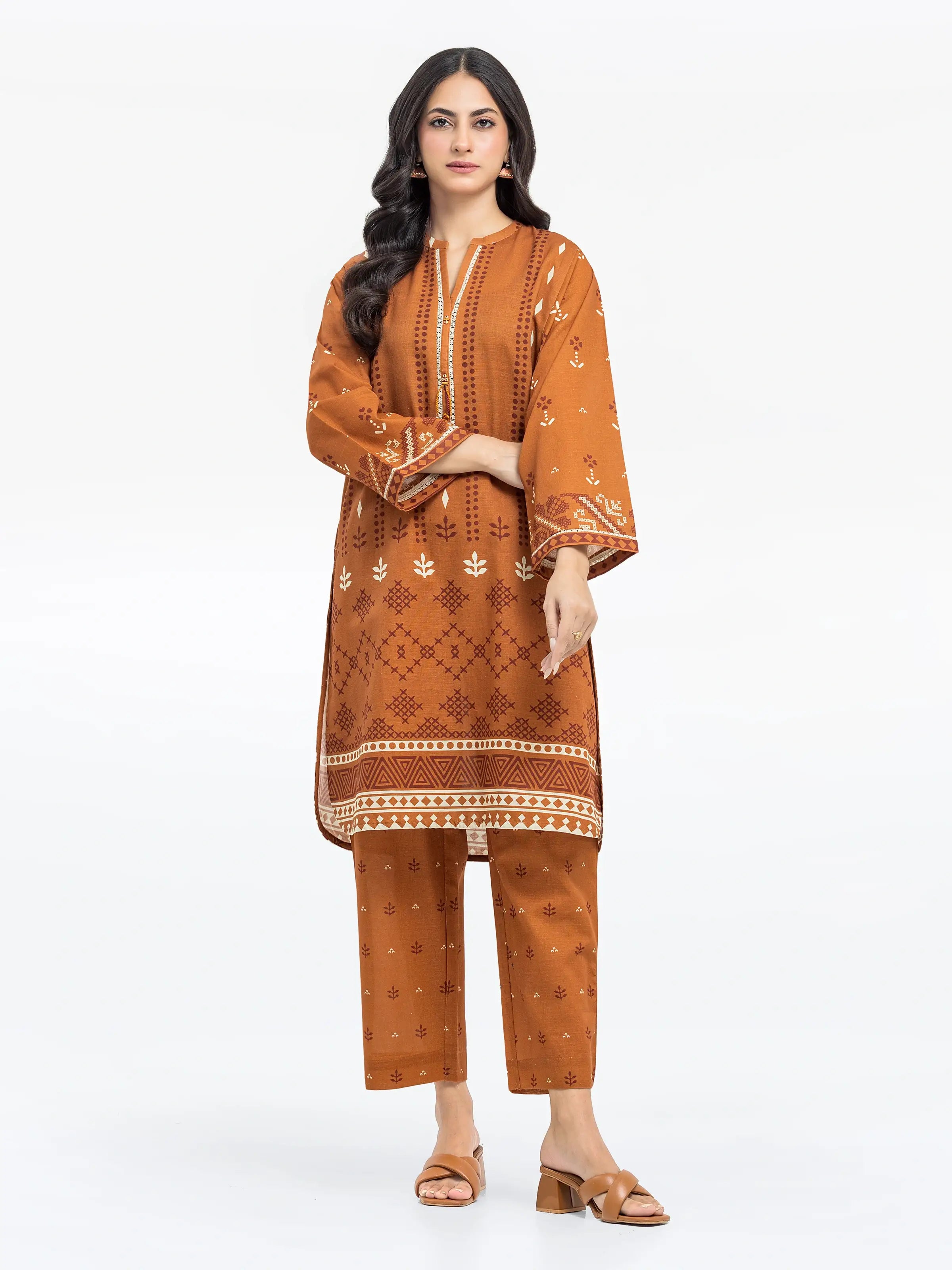 Pret 2Pc Printed Khaddar Shirt Trouser - EWTKP24-81406ST