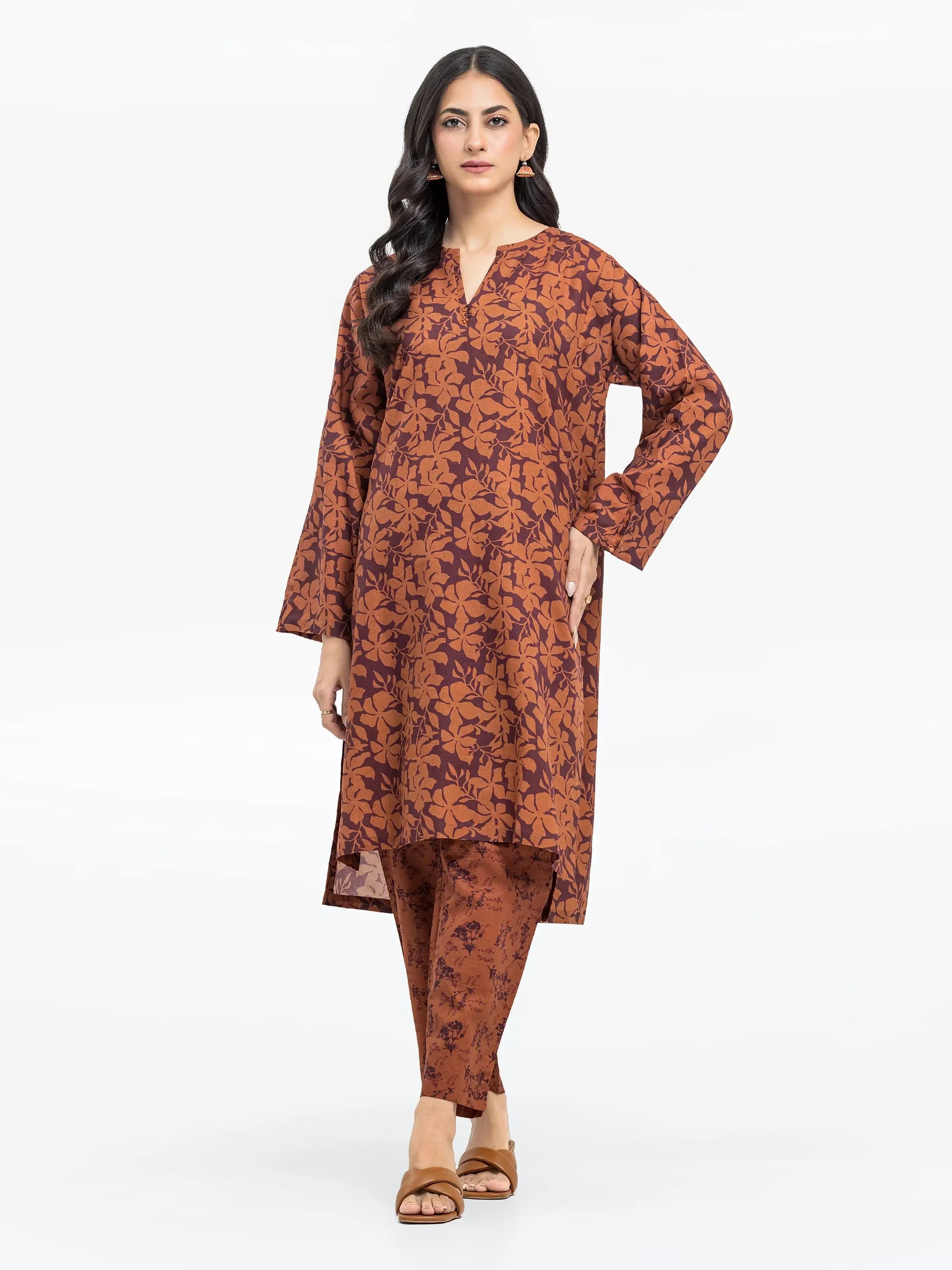 Pret 2Pc Printed Khaddar Shirt Trouser - EWTKP24-81420ST