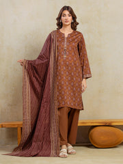 Printed Khaddar Shirt - EWU5A3-35976S