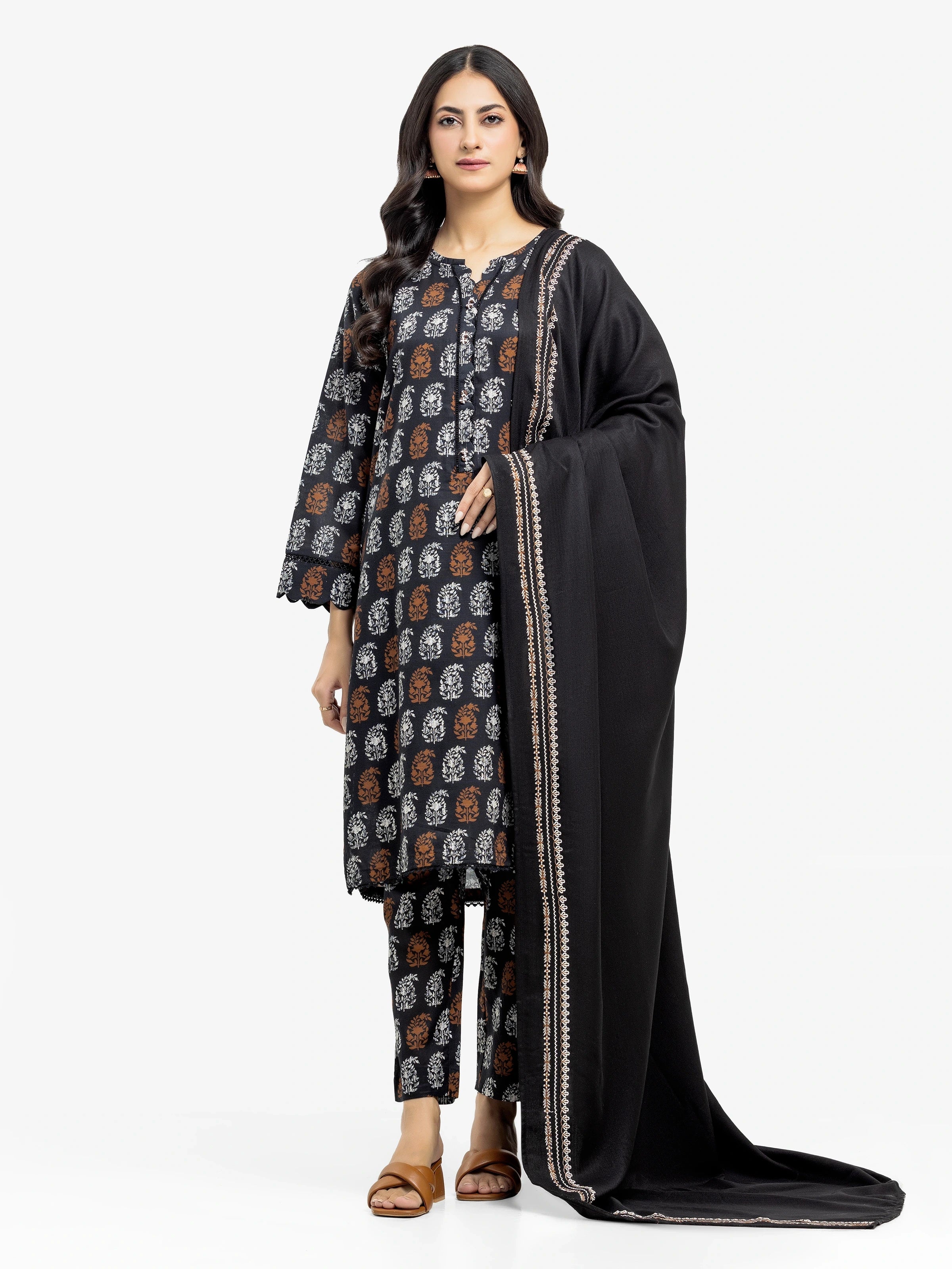 Pret 3Pc Printed Khaddar Suit - EWTKP24-81534-3P