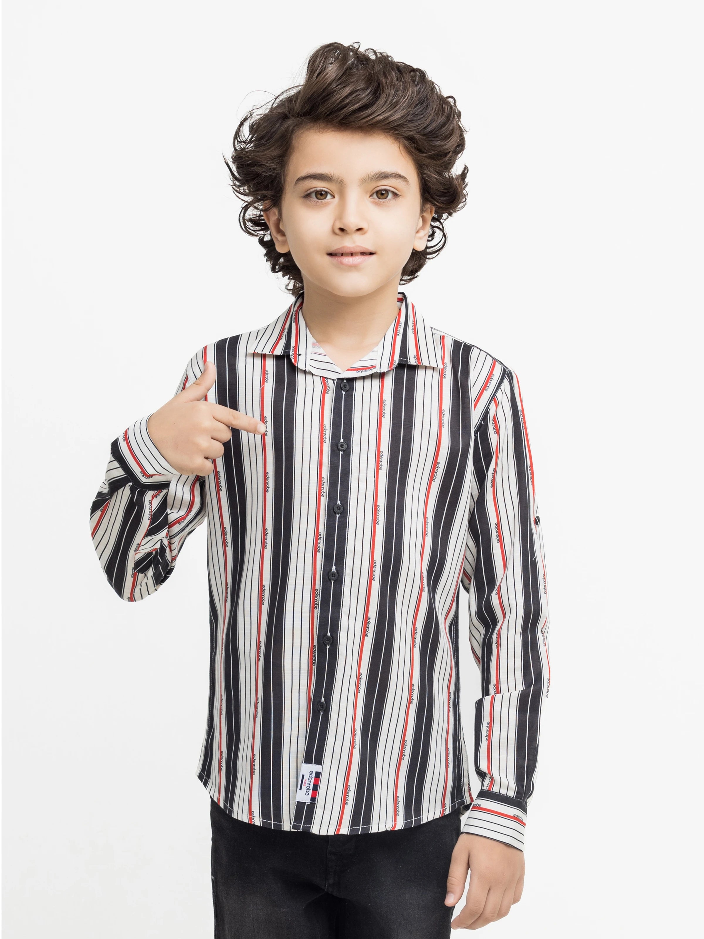 Boy's Black & White Shirt - EBTS5-27613