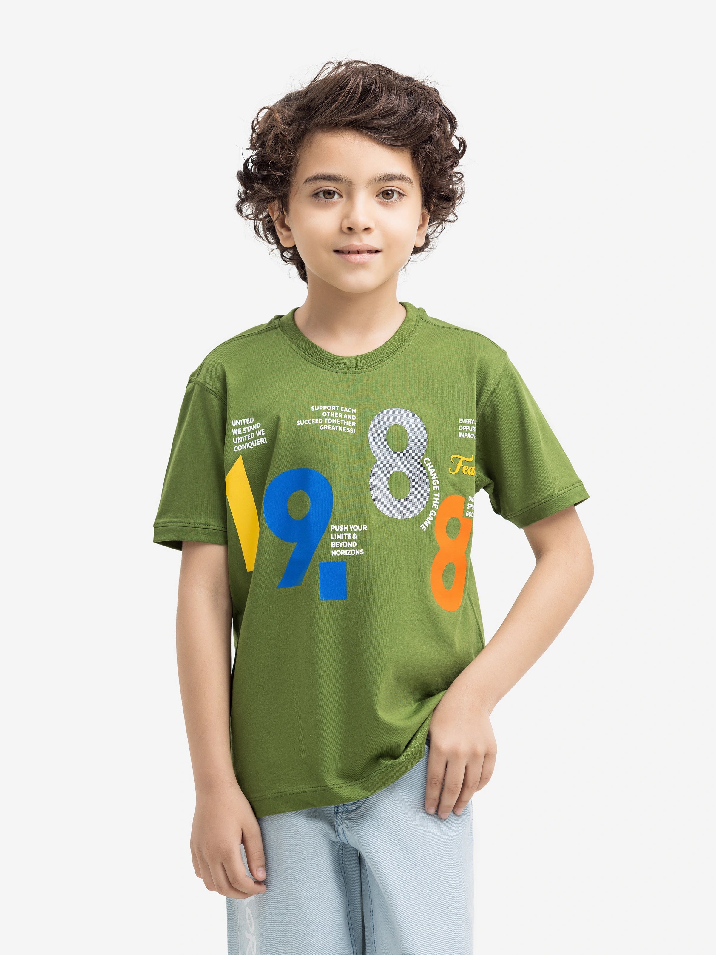 Boy's Olive Green T-Shirt - EBTTS5-017