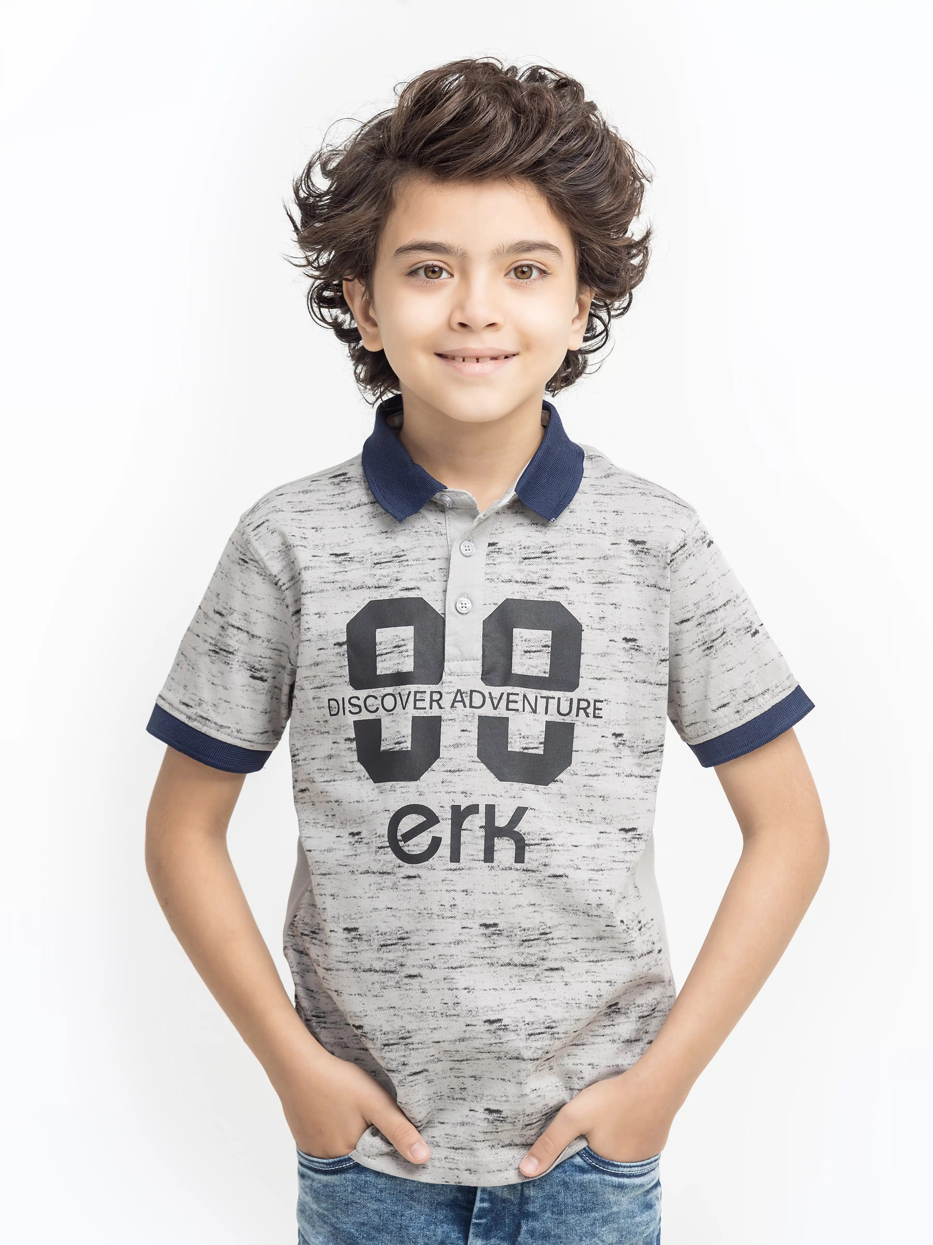 Boy's Light Grey Polo Shirt - EBTPS5-005