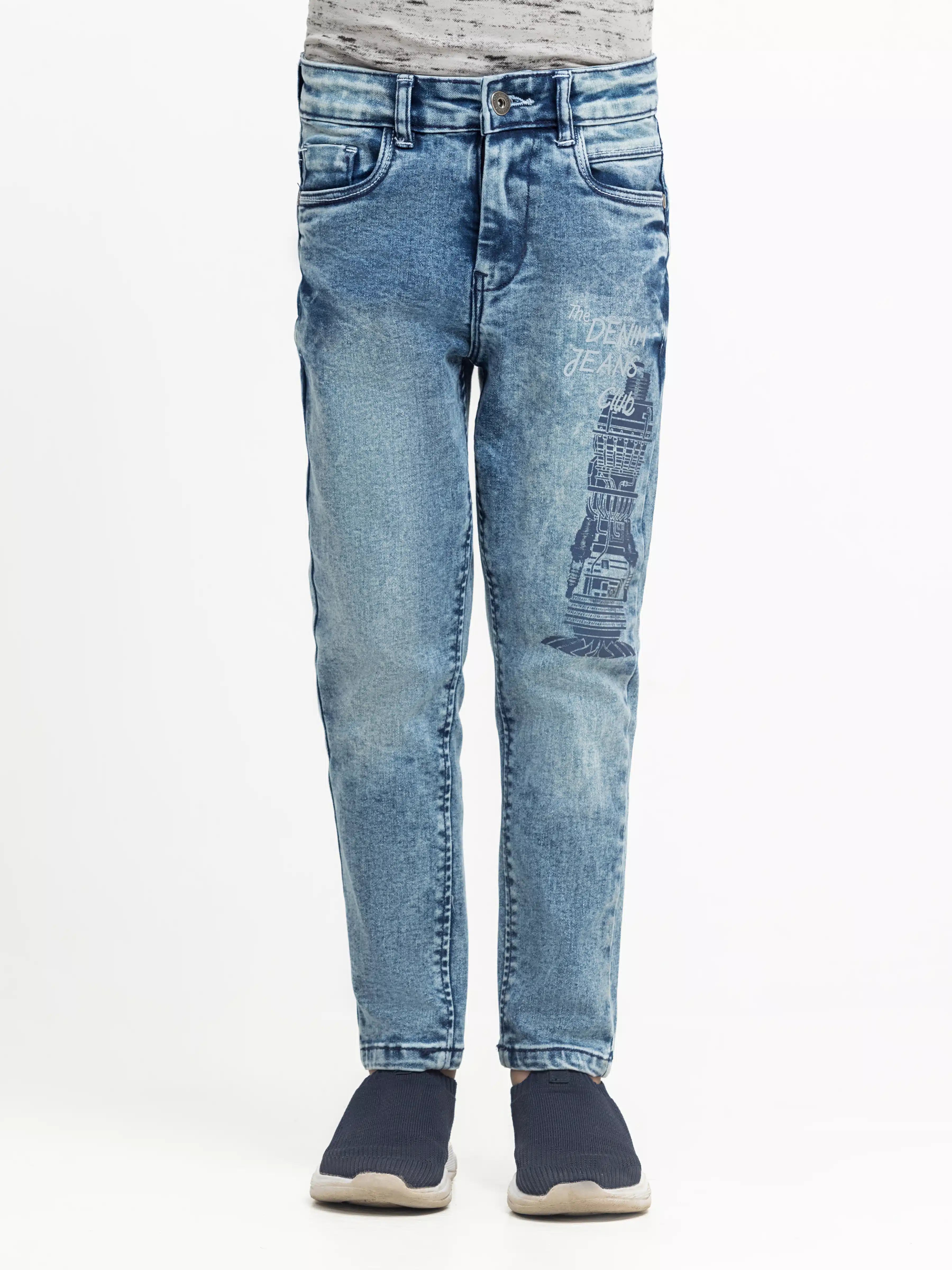 Boy's Mid Blue Denim Pant - EBBDP5-017