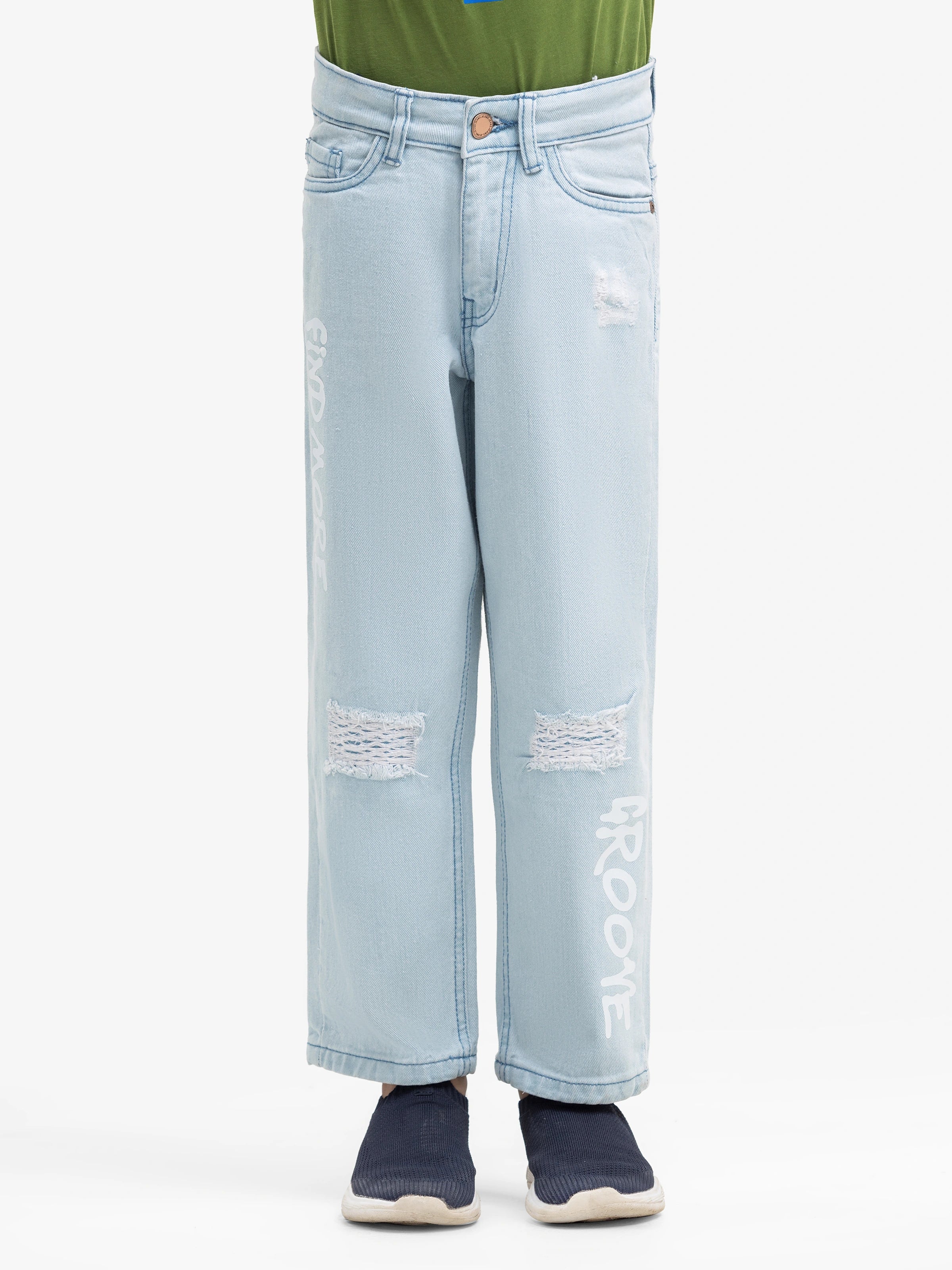 Boy's Ice Blue Denim Pant - EBBDP5-010